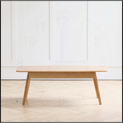 Natural Solid Wood Coffee Table with Storage Shelf, Perfect for Home Office and Easy Assembly, 44 cm