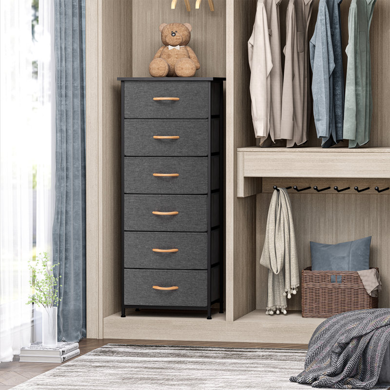 Commode pour femme 6 tiroirs Annyka, gris, Gris