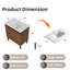 Meuble-lavabo de 36 po avec lavabo, structure autoportante pour une stabilité au sol, fermeture silencieuse pour un fonctionnement silencieux, finition en chêne élégant pour une esthétique moderne (lavabo blanc)