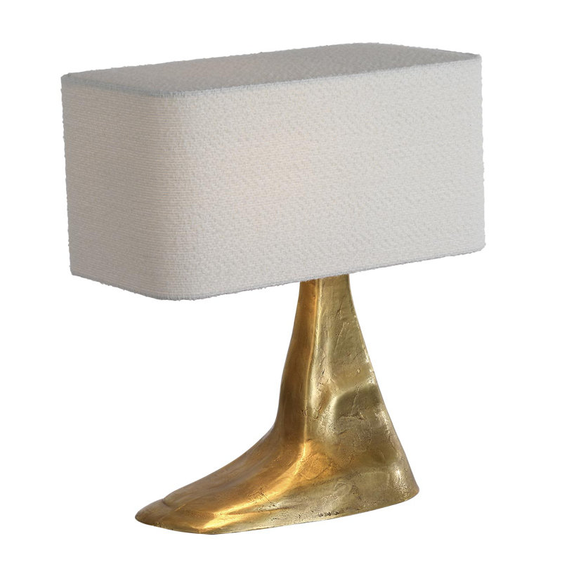 Anne-Marie Barton Terra-Forma 23" Right Table Lamp with Boucle Shade, Gold, Brass