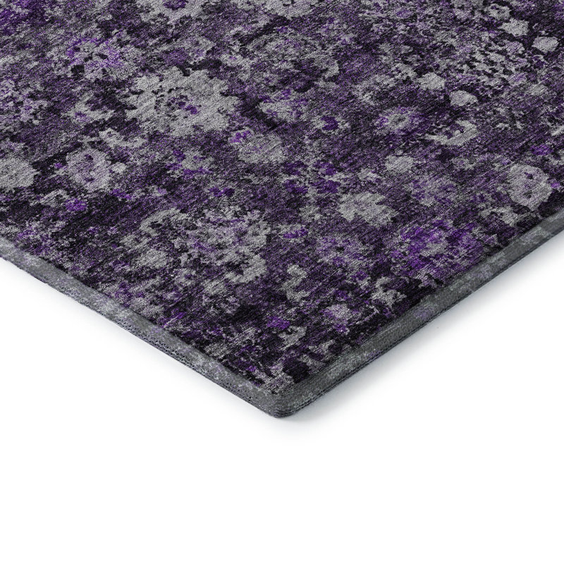 Premium Machine Washable Cerrito Purple Rug, Runner 2'3" x 7'6"