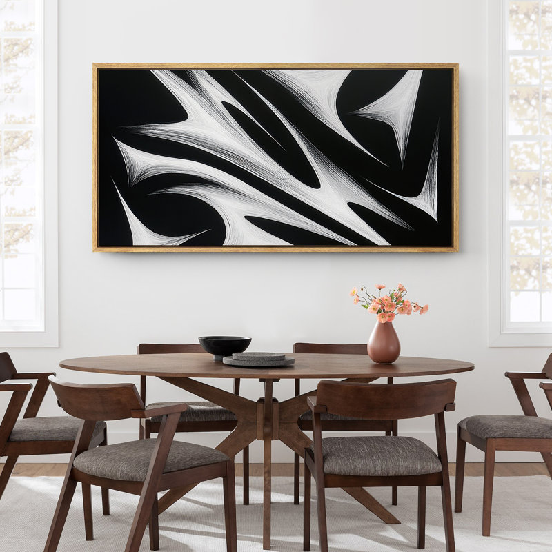 Grande impression sur toile encadrée - reproduction abstraite neutre pour décoration murale minimaliste moderne, Naturel