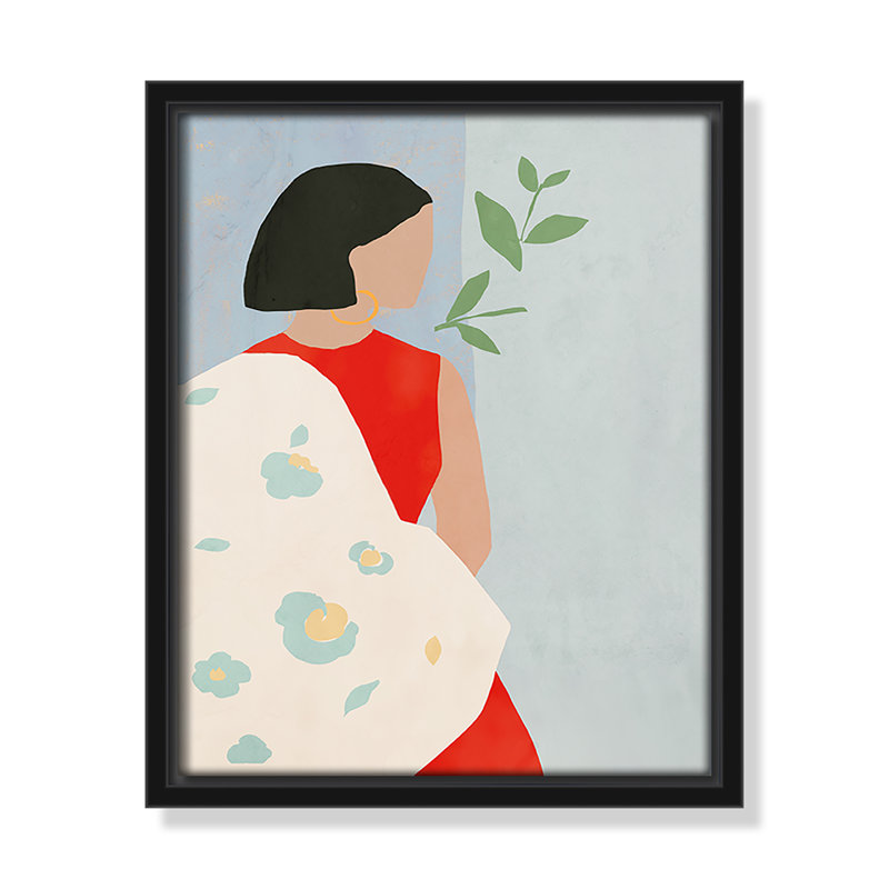 «Margarita - Floater Frame», reproduction d'art sur toile, H 11,5 po x l 9,5 po x P 2 po, Toile noire