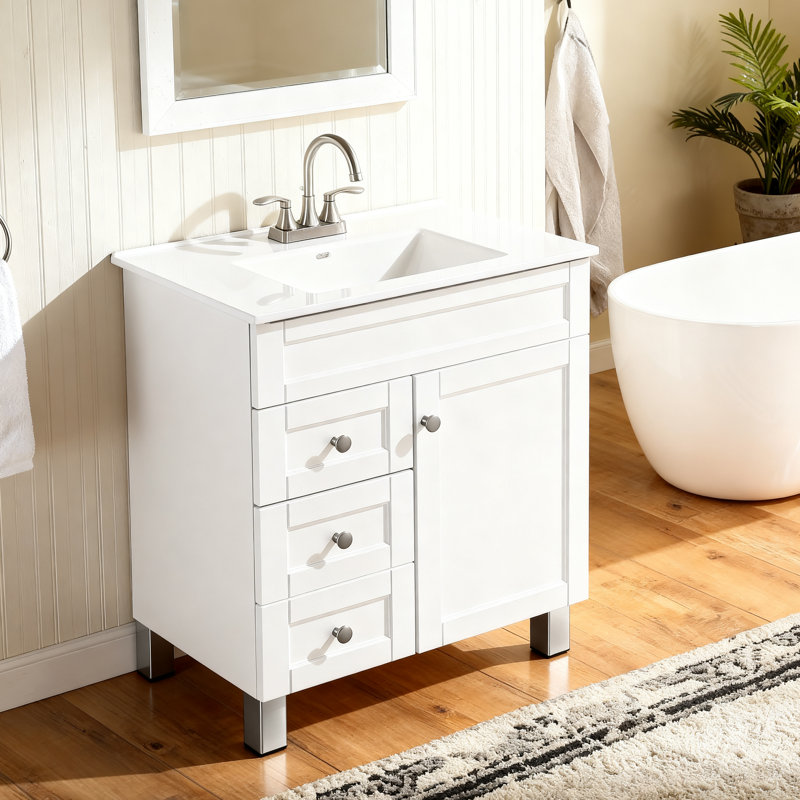 Meuble-lavabo simple 30 po avec lavabo en céramique