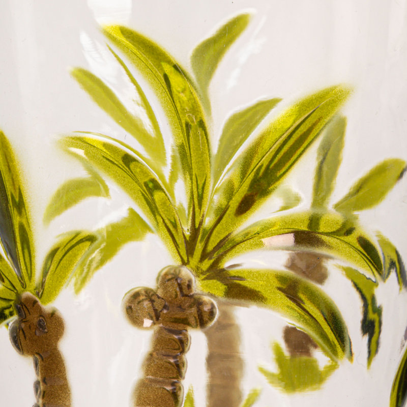 Acrylic Drinking Glasses With Palm Tree Motifs