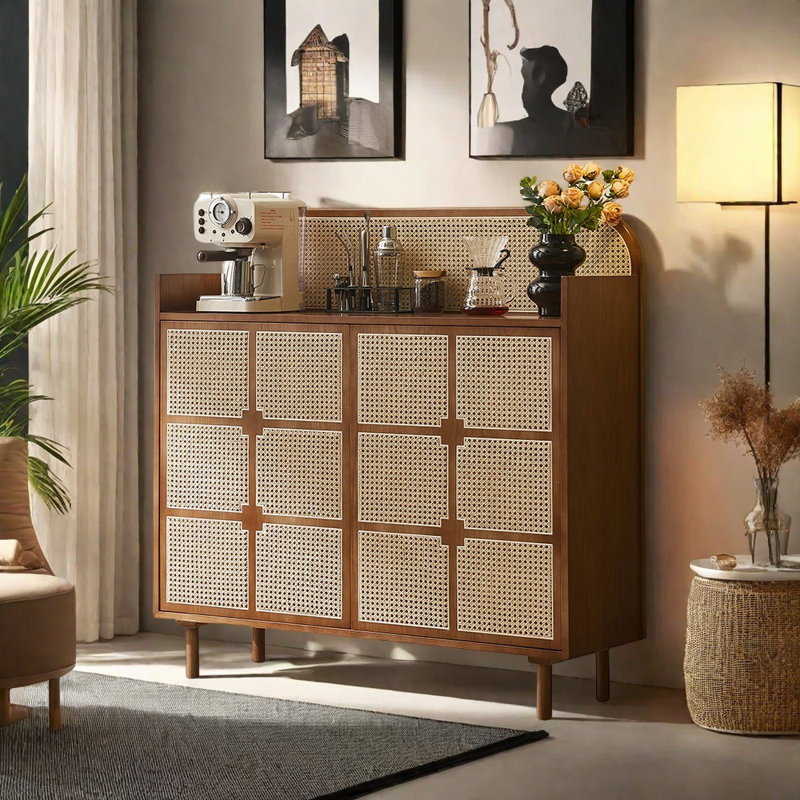 Buffet grande capacité de style rétro, Noyer