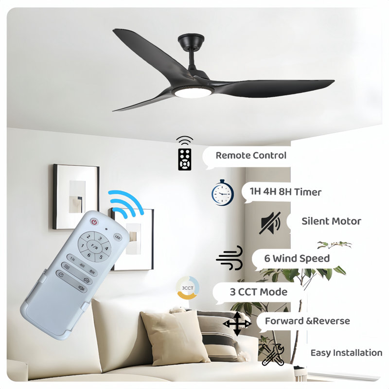 Kaviona 68'' Ceiling Fan with LED Lights