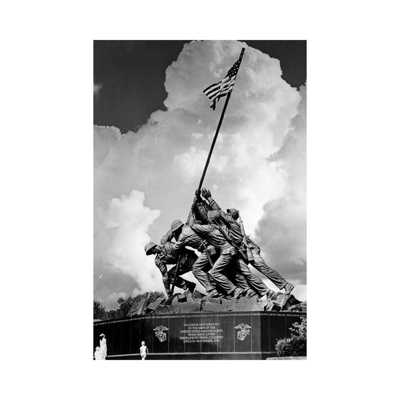 1950s USMC War Memorial Iwo Jima 1945 Washington Dc USA - Wrapped Canvas Print, 30.48 cm H x 45.72 cm W