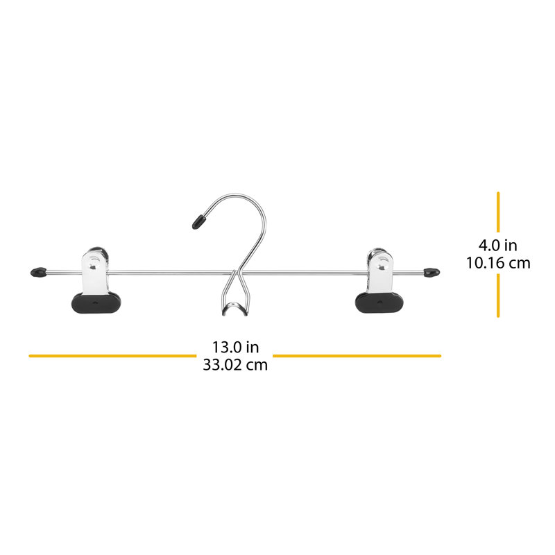 Ensemble de 3 cintres et jupe d'appoint Whitmor - Chrome et noir