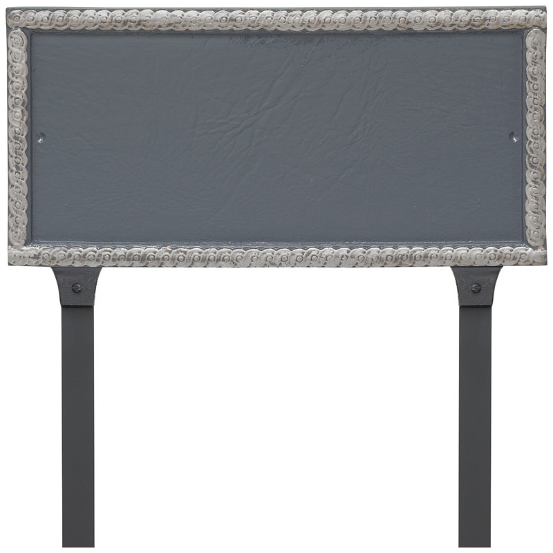 Plaque d'adresse rectangulaire à deux lignes avec piquets Harrison, Oui, Gris / Argent
