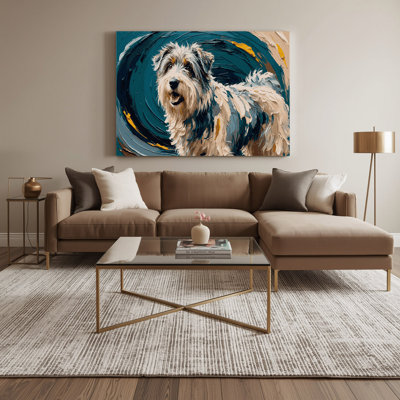 Chiens, chien de berger des plaines polonais sur toile verte