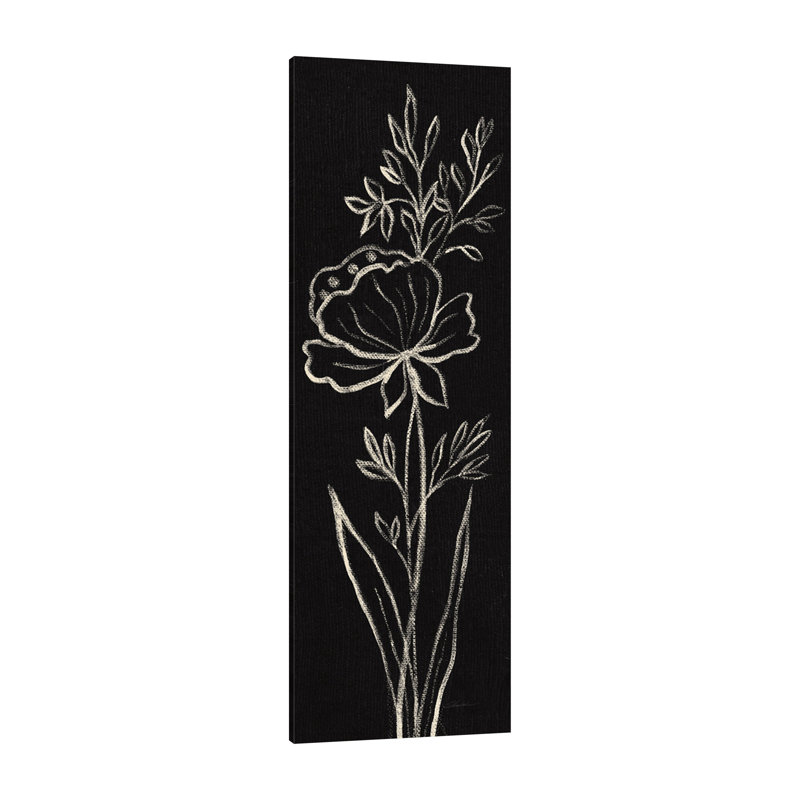 «Black Floral III Crop» par Silvia Vassileva, reproduction sur toile tendue, H 60 po x l 60 po x P 1,5 po