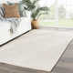 Midford Geometric Hand-Woven Flatweave Wool Beige Area Rug