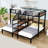 Metal Bunk Bed With Storage Shelves And Stairs-1462504221
