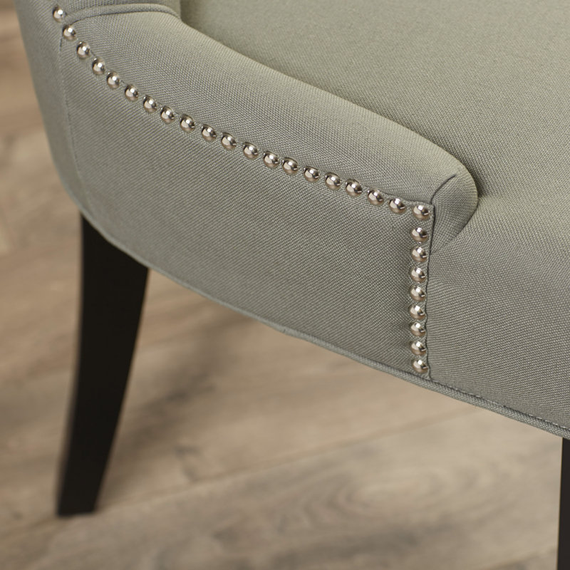 19.5'' H Upholstered Side Chair, Seamist, Espresso