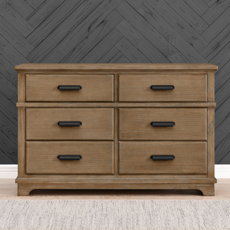 pre assembled baby dresser Natural Walnut / Matching Changing Tray so you can spend less time building and more time enjoying your family Babyletto Swell 6-Drawer Assembled Dresser