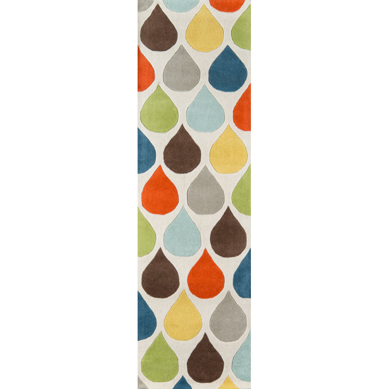 Javeed Geometric Handmade Wool Rug, Runner 2'3" x 8'