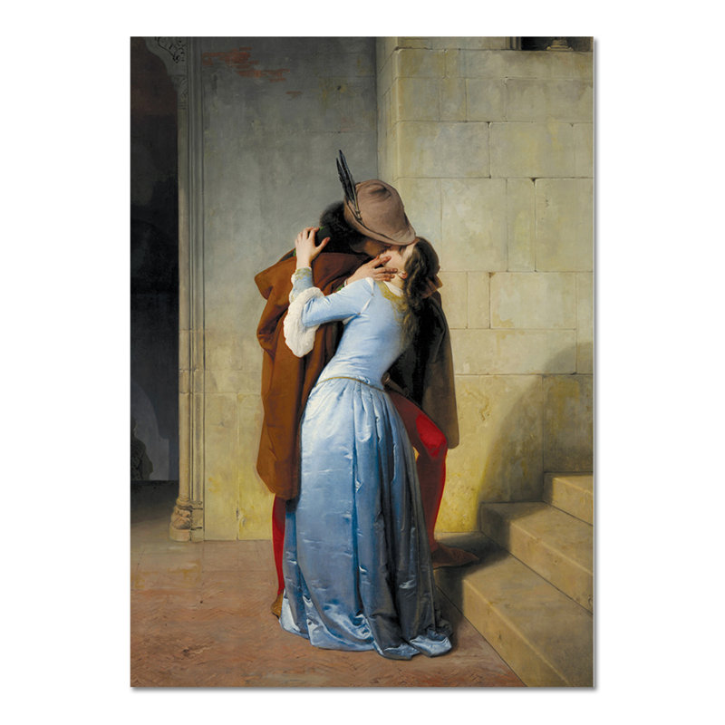 Il Bacio by Francesco Hayez - Unframed Painting, 100cm H x 70cm W
