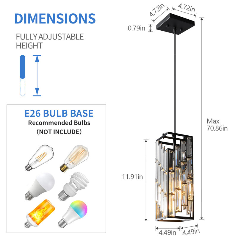 Catine - Luminaires suspendus pour îlot de cuisine, luminaire suspendu réglable pour îlot de cuisine, Noir mat, Noir mat, 3