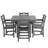 5-Piece Outdoor Patio HDPE Dining Set, Square Table With 4 Armchairs-1598390297