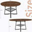 Table de salle à manger extensible de 47 pouces pour 4 à 8 personnes avec rangement, table de salle à manger circulaire avec cadre en métal et plateau épaissi, table de cuisine et de salon multifonctionnelle