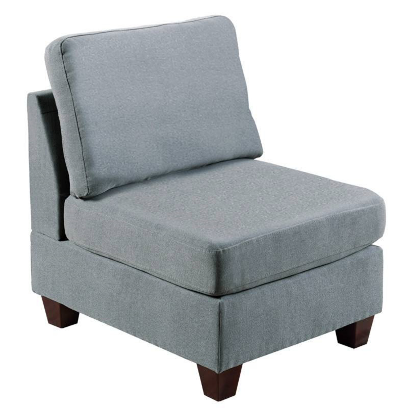 Chaise sans accoudoirs en tissu 1pc, Gris