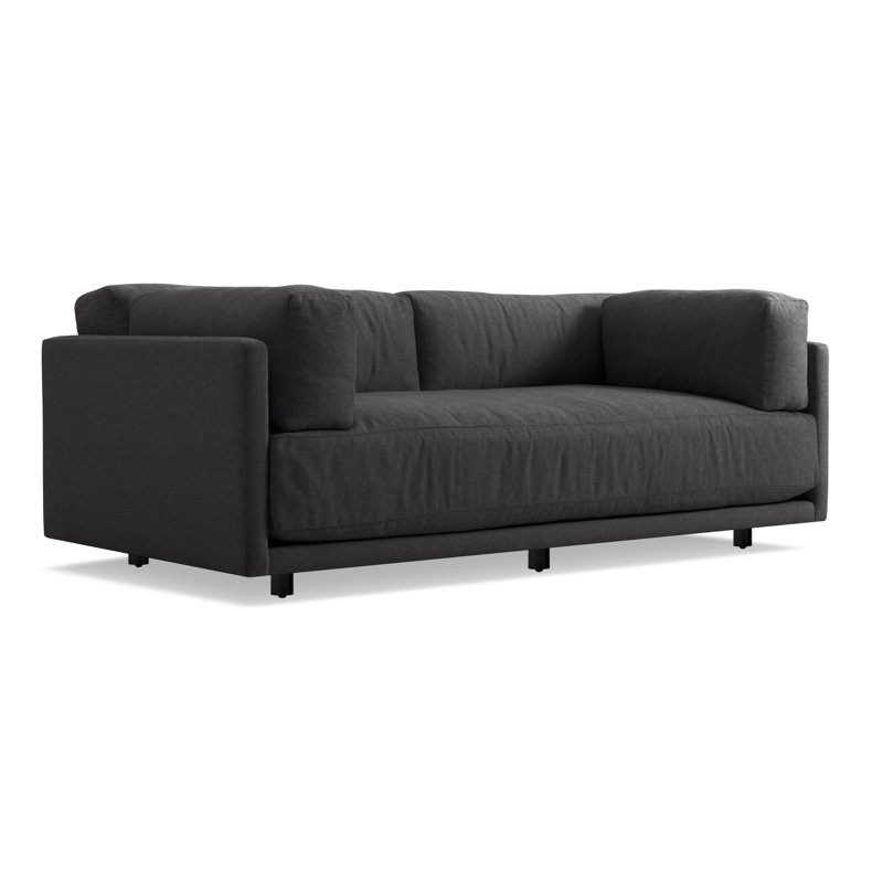 Sunday Sofa, Sanford Black Crossweave, 30" H x 82" W x 40" D