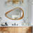 Irregular Teardrop Wooden Wall Mirror