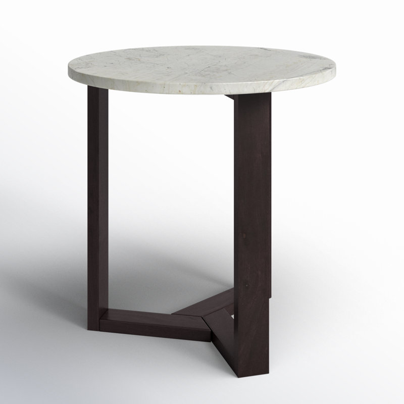 Jinxx Marble End Table, Charcoal Gray