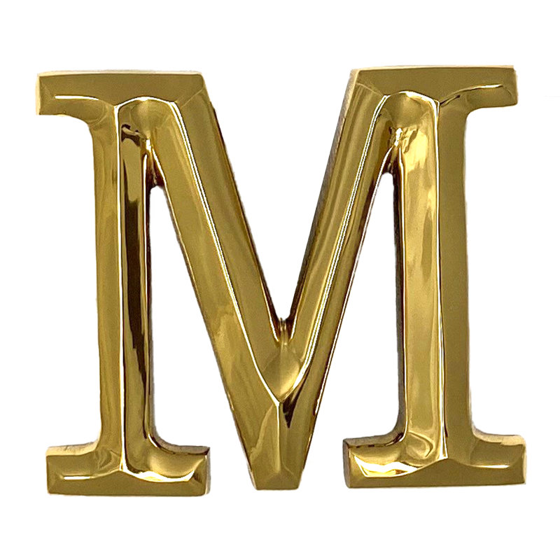Heurtoir de porte lettre monogramme, Laiton, M