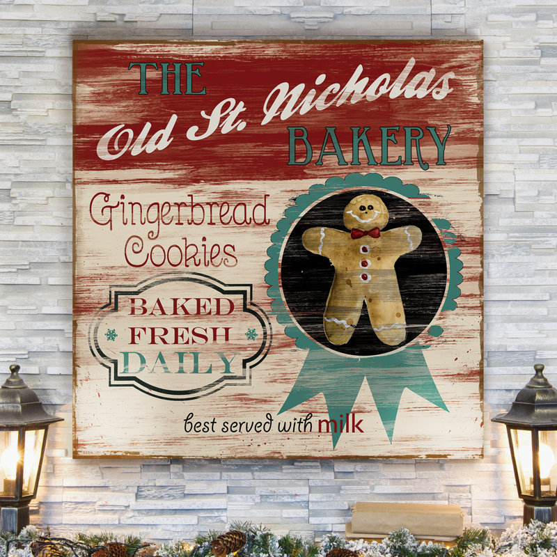 Publicité rétro: St. Nick Bakery - impression, Toile tendue, H 24 po x l 24 po x P 1 po
