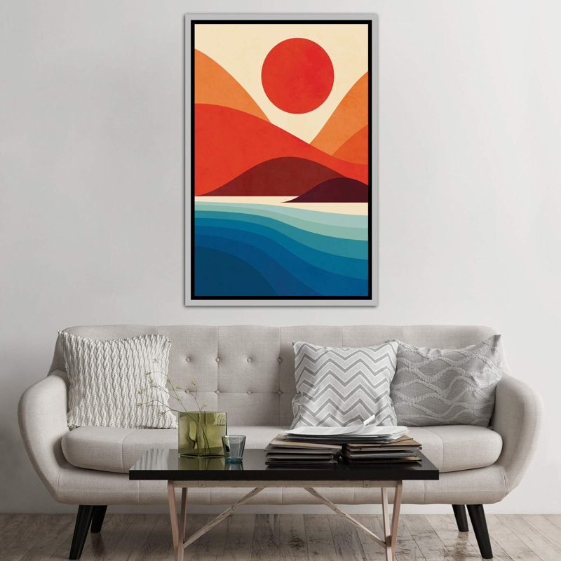 « seaside » par jay fleck-impression sur image, Toile avec cadre argenté, H 48 po x l 32 po x P 1,5 po