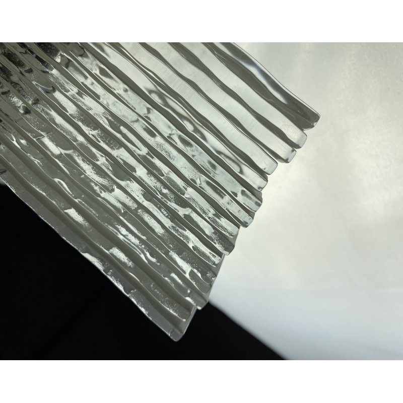 Metro Cubes 1 in. x 12 in. Textured Glass Straight Edge Trim Decorative Kitchen & Bathroom Wall Tile, Snow White
