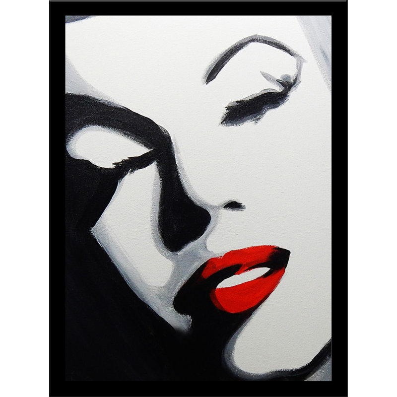 Pop Marilyn - reproduction de cadre photo sur papier, H 10 po x l 8 po, Cadre noir, Pas de tapis