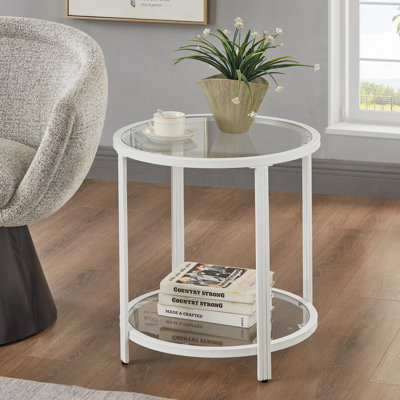 Doynton Round Glass Top End Side Table