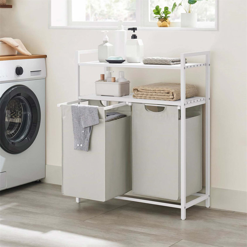 Bhargava Laundry Hamper with Handles, White