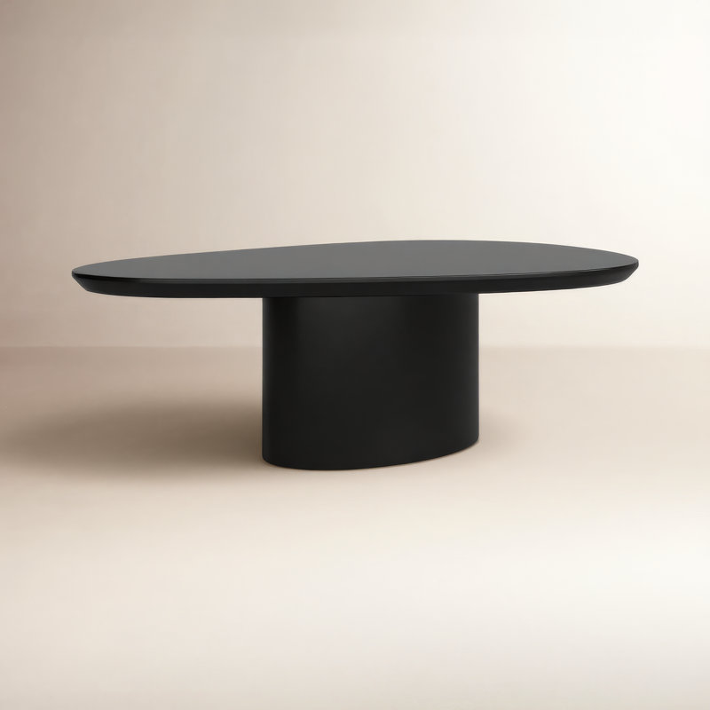 Eden Solid Wood Coffee Table, Black Lacquer