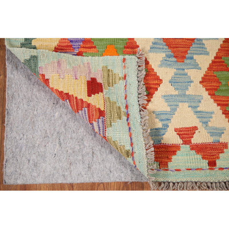 Tapis de couloir oriental réversible en laine Kilim 3 x 10
