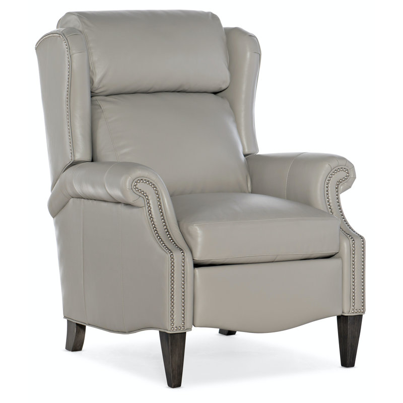 Miller Recliner, Aline Fumo Genuine Leather, Cobblestone, French Natural