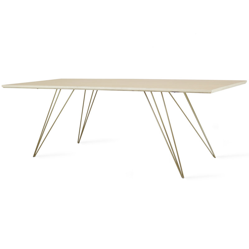 Williams Coffee Table, 18" H x 54" L x 23" W, Brassy Gold, Maple