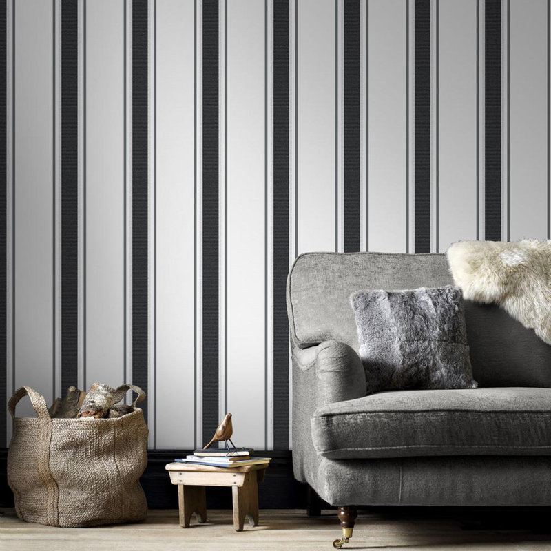 Chelsea 10m x 52cm Wallpaper Roll, Grey/Silver