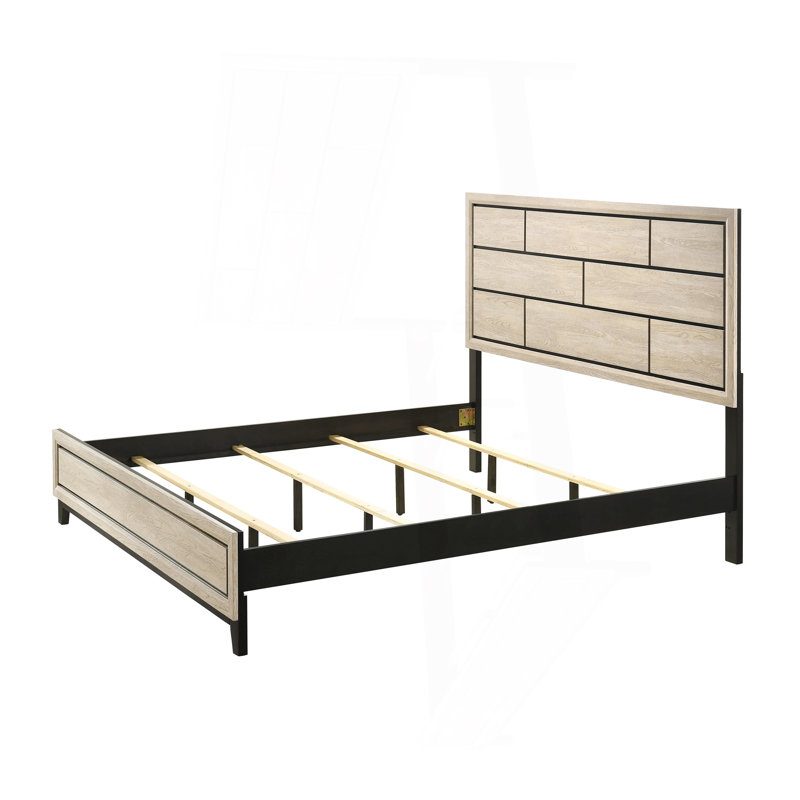 Mobilier de chambre à coucher à profil géométrique en bois flotté à la craie cotemporary