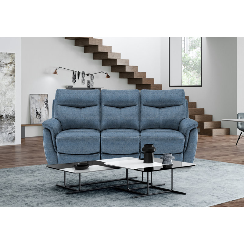 Holland 3 Seater Manual Recliner, Sky, Manual