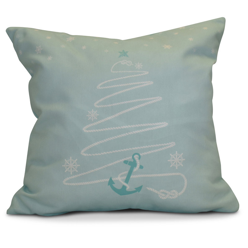 Coastal Christmas Reversible Throw Pillow, 26" x 26"