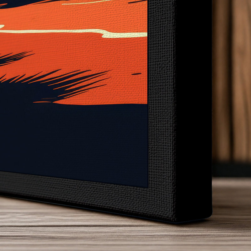 Sunset Tropical - Wrapped Canvas, 36x24 - 91.4 x 61.0 cm, Black Border