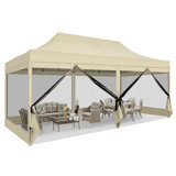 10'Wx20'D Heavy Duty Canopy Tent, Pop up Gazebo with Netting Screened