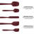 OVENTE Silicone Spatula Set of 5, Food Grade Rubber Spatula with High Heat Resistant, BPA-Free and Dishwasher Safe, Nonstick Kitchen Utensils for Baking, Cooking and Mixing, Red SP12305R-55042878