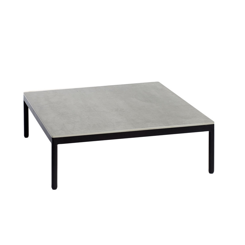 Riad Outdoor Square Coffee Table, Anthracite, 9.75", Ceramic Gray