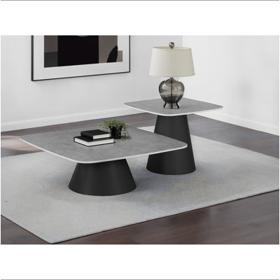 Ensemble de tables basses en béton 2 pièces
