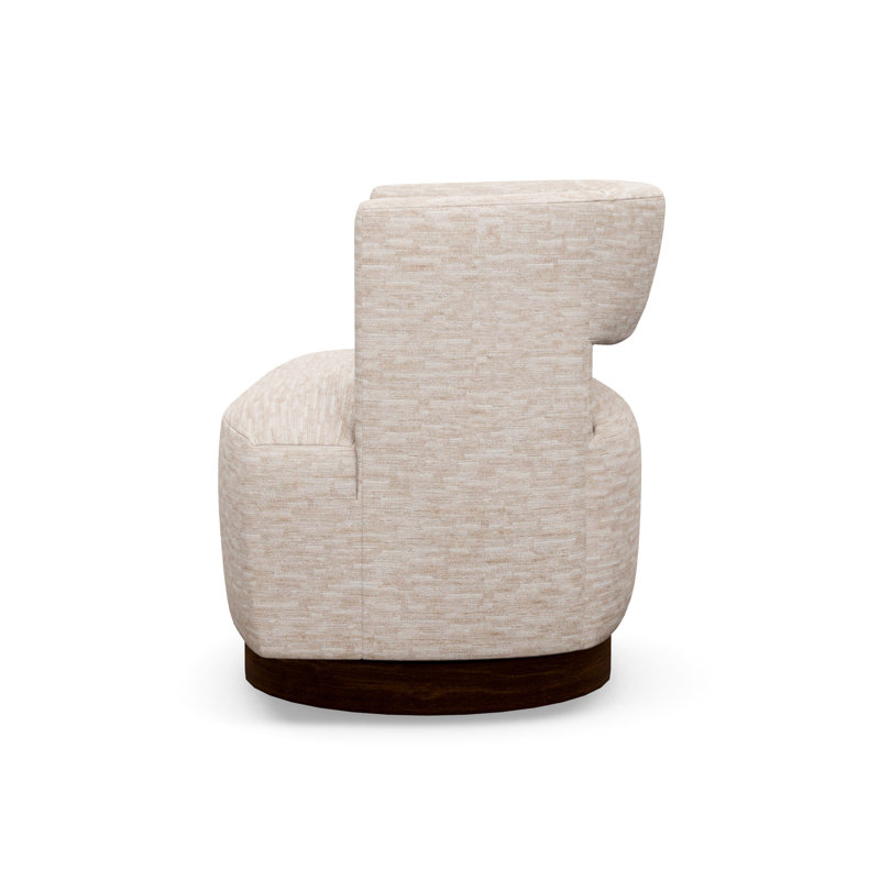 Crystle Swivel Barrel Chair, 8172-88, Walnut